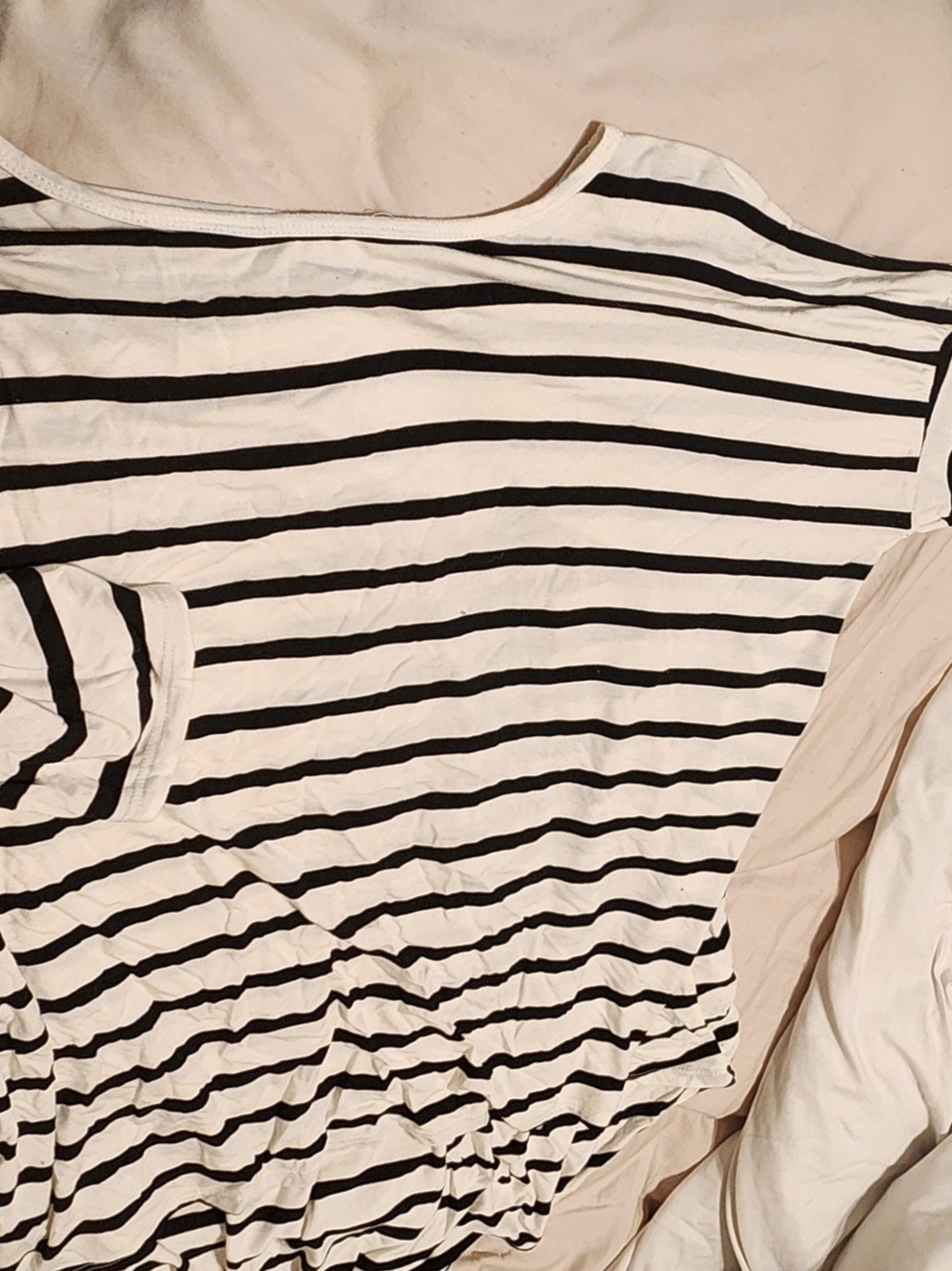 Half Sleeve Striped Women’s Top - Black and White